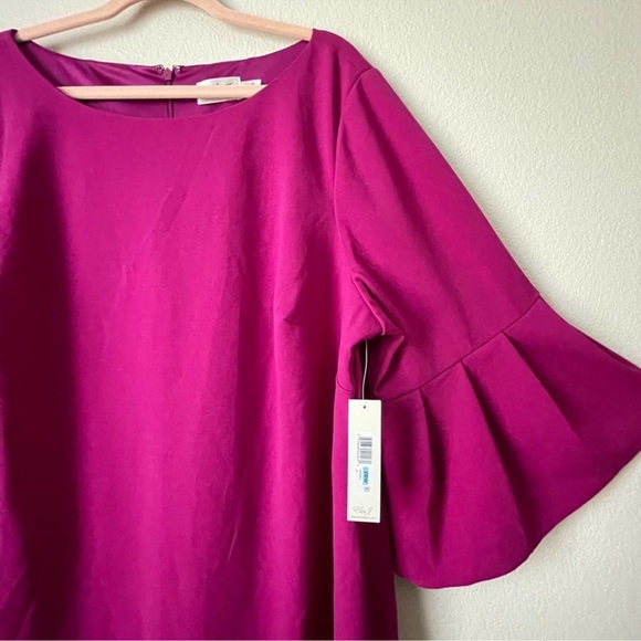 Eliza J Dress Womens Size 20W Pink Mini Knee Length Flared Sleeve Sheath NWT - Picture 3 of 9